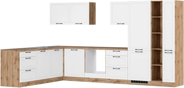 Held Winkelküche Kempten in Landhaus Optik, Farbe Wotan/Weiß, Breite: 360 cm - Bild 1
