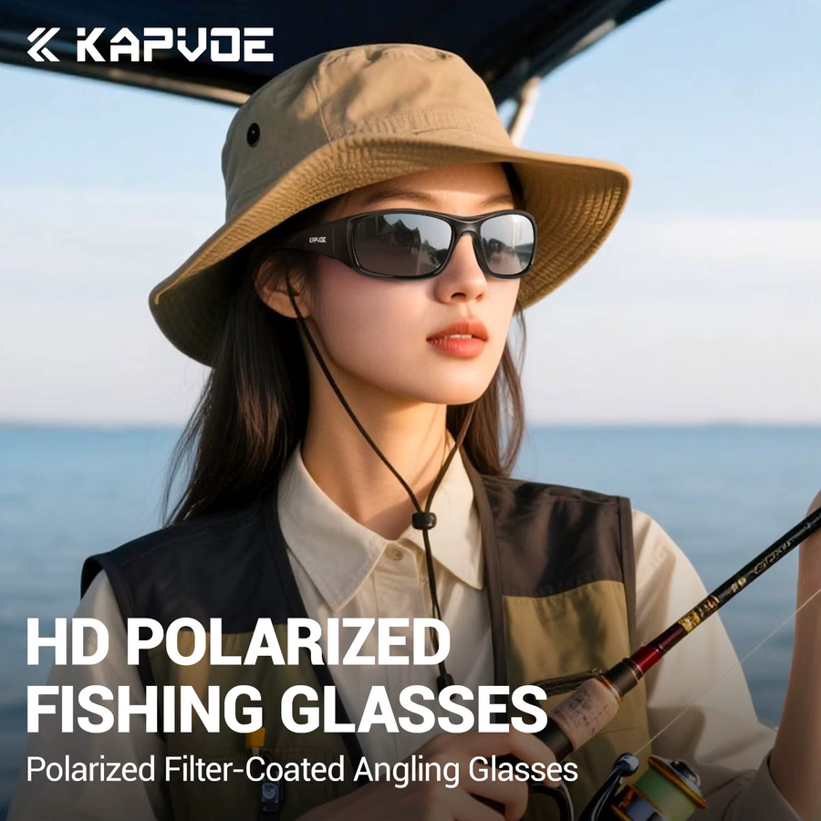 KAPVOE Sportsonnenbrille, Vollrand, Kunststoff, black, Unisex, polarisiert - Bild 2