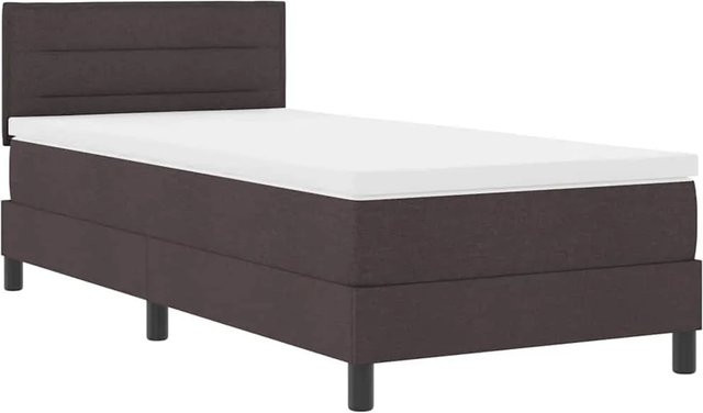 vidaXL Boxspringbett mit Matratze Dunkelbraun aus Stoff und Holzwerkstoff B/T/H: 90 x 193 x 88 cm - Bild 1