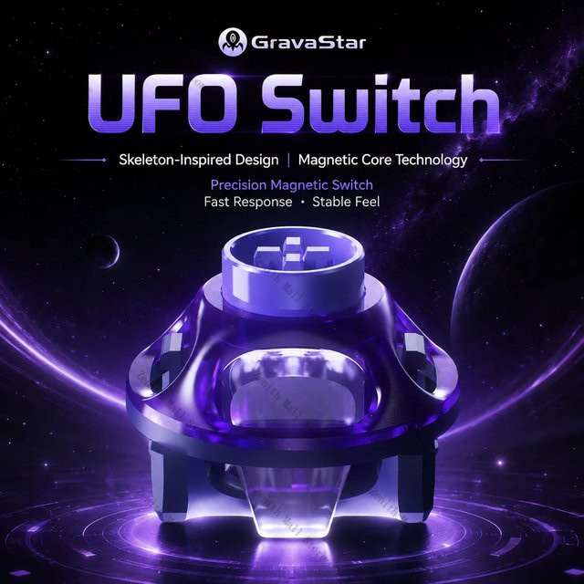 Gravastar UFO Magnetische Lineare Schalter mit Hall-Effekt und Hot-Swap, Purple, 40gf - Bild 1