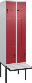 C+P Z-Spind Classic PLUS Sitzbank mit 4 Fächern und Sicherheits-Drehriegel, B/T/H: 212 x 60 x 81,5 cm - Bild 1