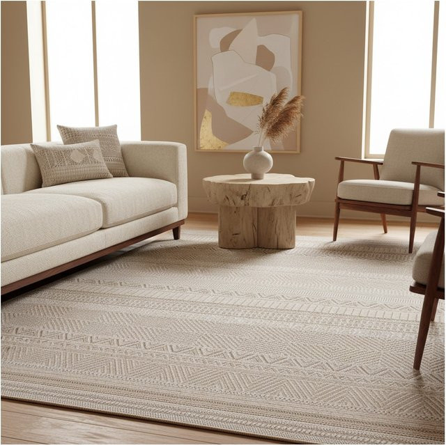 Outdoorteppich VENTOUX von Kadima Design im Ethno-Stil, Beige, B: 80 cm, T: 150 cm - Bild 1