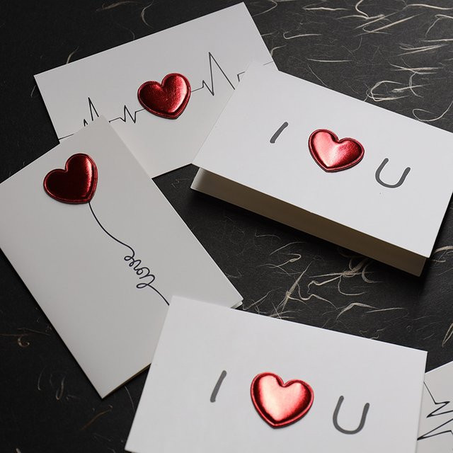 Weiße Liebespostkarte aus Papier für Valentinstag, Hochzeitseinladungen und Jahrestage - Bild 1