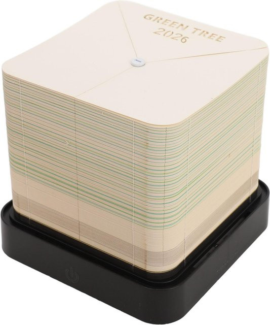 OutsideWorld 3D-Notizblock Baumhaus 2026 Tischkalender Papierskulptur in Grün und Weiß - Bild 1