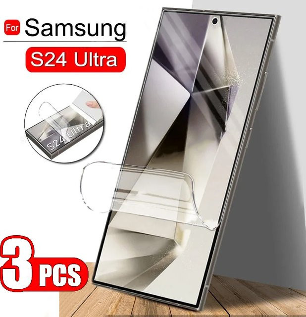 3er Pack Full Cover Hydrogel Displayschutzfolie für Samsung Galaxy S24 Plus, S24 FE, S24 FE Plus Ultra und S24+ in Transparent - Bild 1