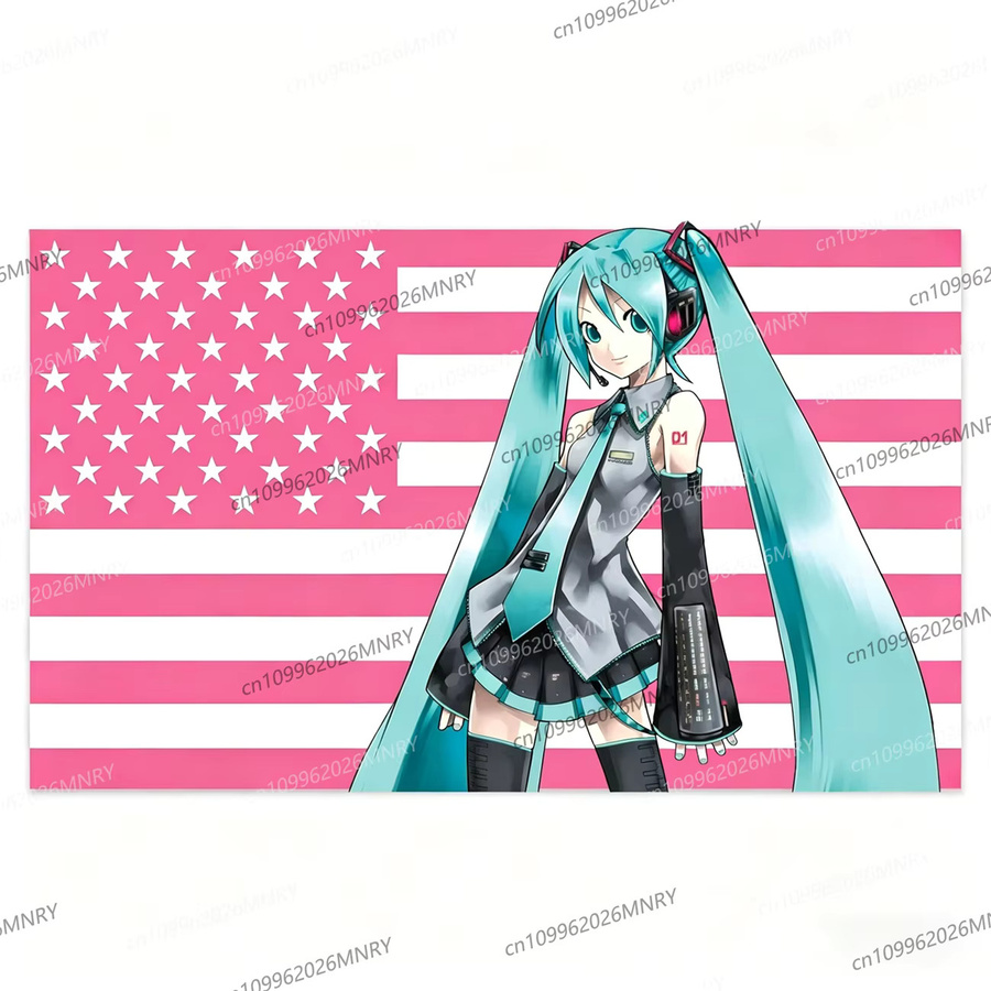 Bandai Anime Wandteppich mit amerikanischer Flagge und Sternen, Mehrfarbig, Wandbehang für Wohnzimmer und Schlafzimmer - Bild 2