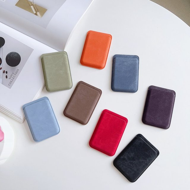 szHAIyu Flanell-Leder-Brieftaschenhülle für iPhone und Samsung mit MagSafe Magnetkartenhalter in Lila - Bild 1