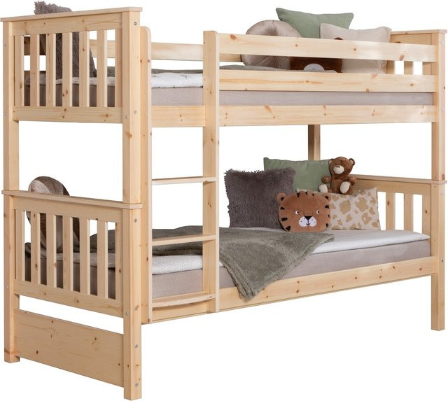 TiCAA Etagenbett Sammy aus Kiefer Natur mit Schubladen für Kinderzimmer, B/T: 90 x 200 cm - Bild 1