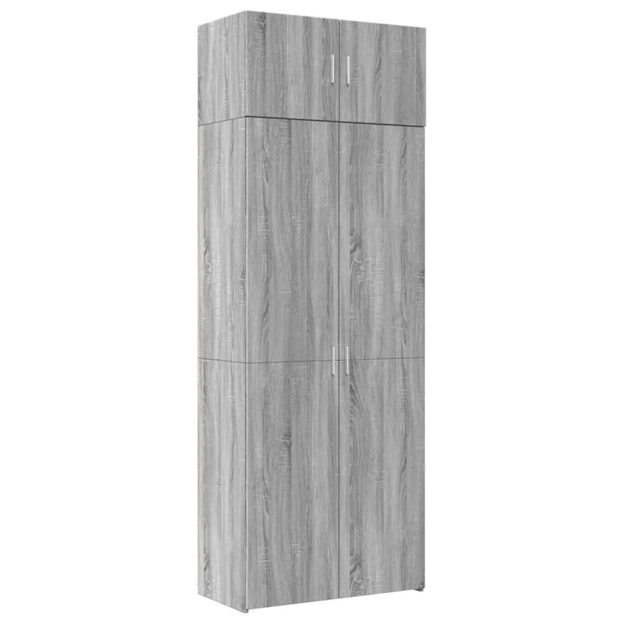 vidaXL Hochschrank Grau Sonoma aus Holzwerkstoff, B/T/H: 80 x 42,5 x 225 cm - Bild 2