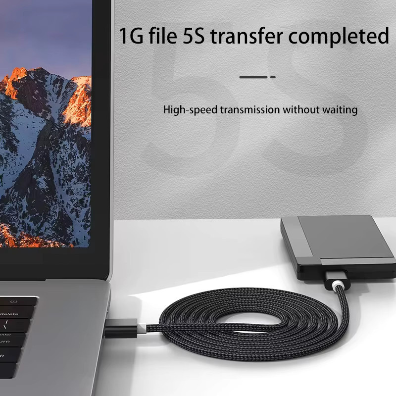 NNBILI USB A zu USB A Verlängerungskabel, Datenkabel für Festplatte, Webcam und Kamera, Schwarz - Bild 5