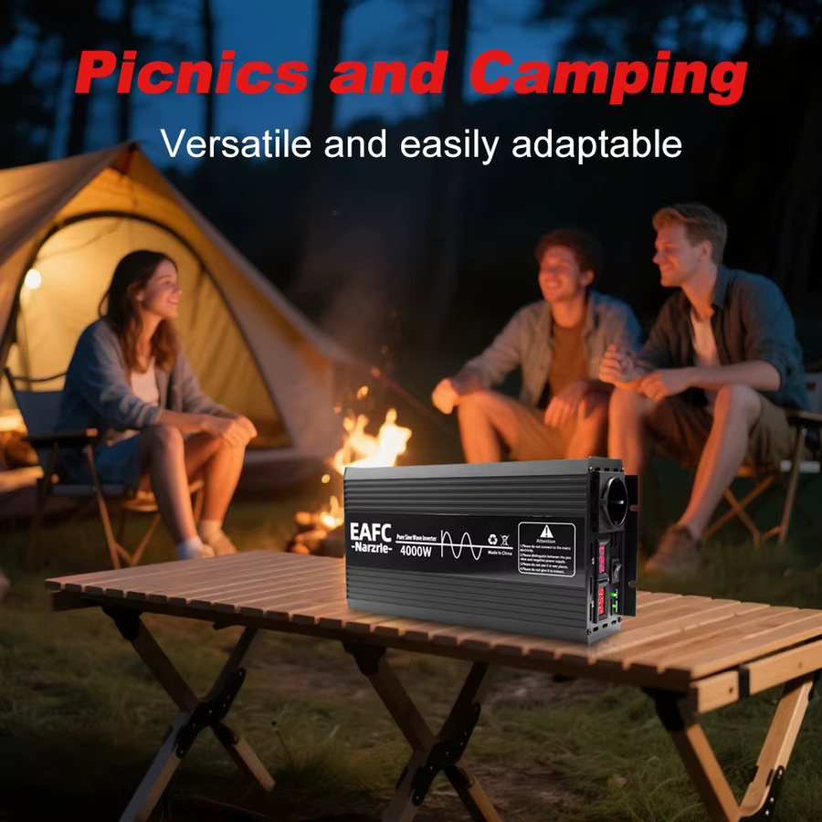EAFC DC12V zu AC220V 50HZ LCD Reine Sinus Welle Inverter Stromversorgung Power Bank Spannung Auto Batterie Konverter in Schwarz - Bild 2
