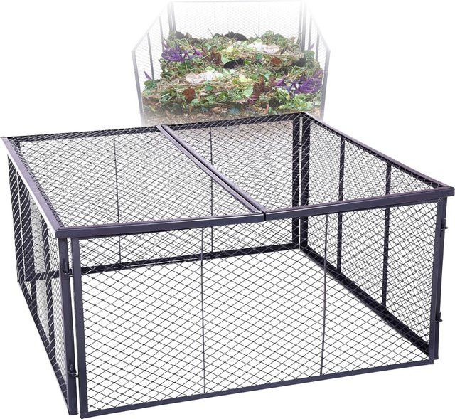 Novatool Garten-Komposter aus Metall mit Deckel oder Boden und erweiterbarem Stecksystem, B/T/H: 100 x 100 x 100 cm - Bild 1