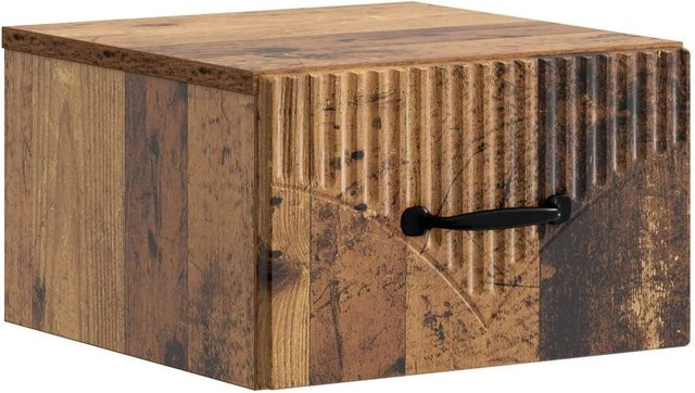 vidaXL Wandmontierter Nachttisch aus Altholz in Braun, B/T/H: 34,5 x 33 x 20 cm - Bild 1