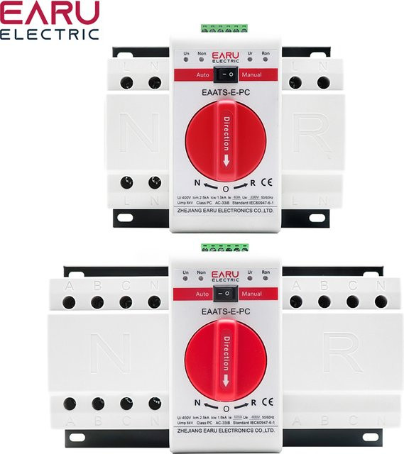 EARU ATS PV Dual-Power Automatischer Transferschalter AC 230V 400V PC-Klasse mit manueller und automatischer Umschaltung - Bild 1