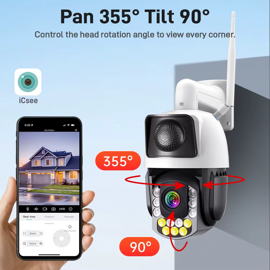 ASECAM 8MP 4K PTZ IP-Kamera mit 30-fachem optischem Zoom, WLAN und PoE, Outdoor Speed Dome Überwachungskamera mit AI Tracking und Audio, Onvif und icsee kompatibel - Bild 3