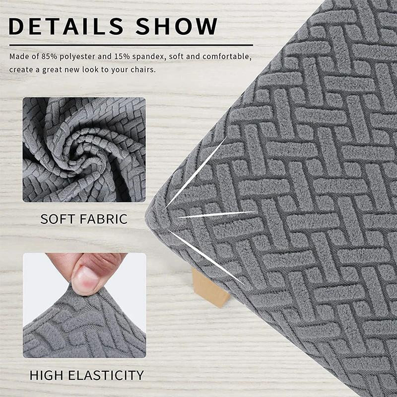 Stretch-Jacquard Sitzbezüge für Esszimmerstühle von Supermarket GO, abnehmbare Stuhlhusse aus Polyester und Elasthan, einteilig - Bild 3