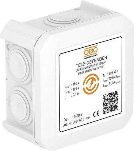 OBO Bettermann Überspannungsschutzgerät TD-2D-V in Weiß, 7.5 kA - Bild 1