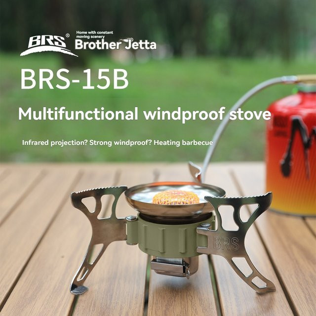 BRS Campingbrenner BRS-15B mit 1400–2900 W, winddicht, faltbar und elektrischer Zündung, tragbarer Gasherd für den Außenbereich - Bild 1
