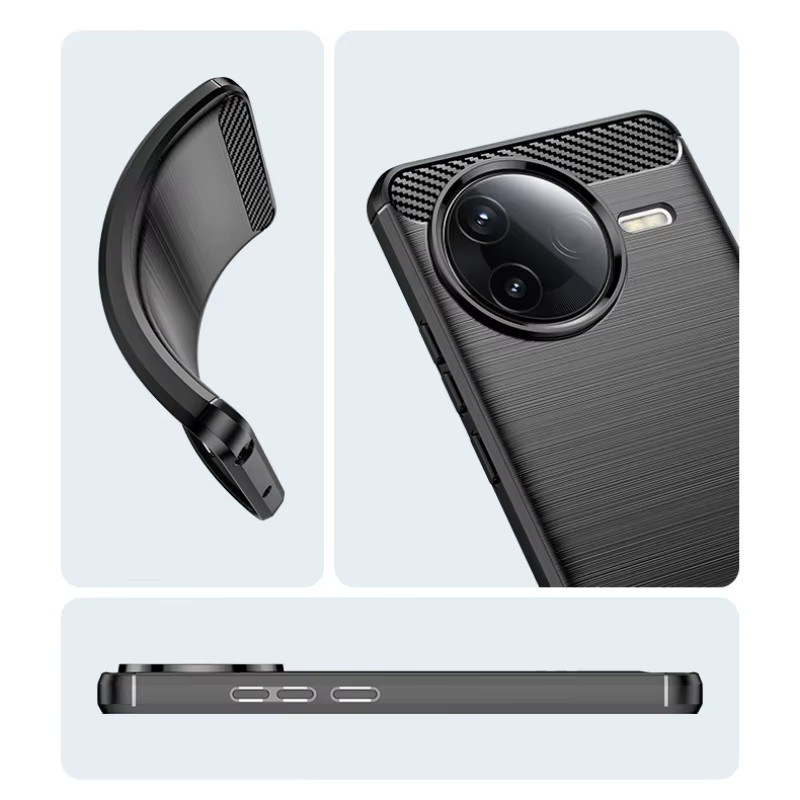 Xiaomi Poco F7 Ultra F7 Pro F7 Schutzhülle Kohlefaser Super Frosted Shield Soft Back Cover Matte Hülle in Schwarz - Bild 3