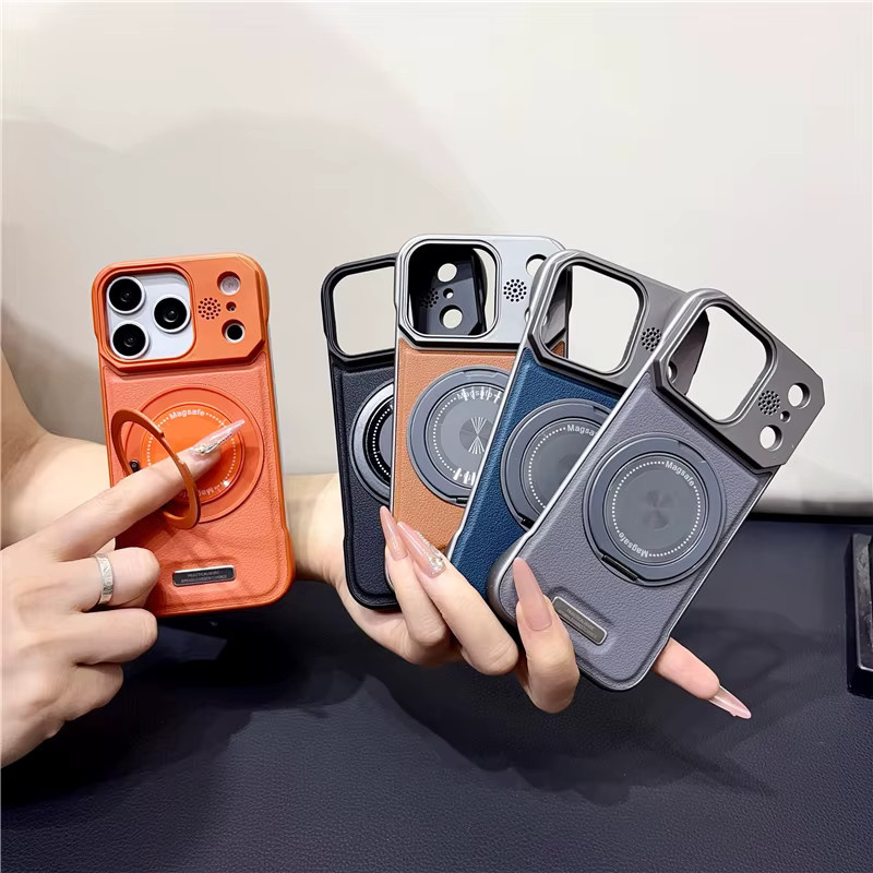 Fudusaidman Rahmenlose Magnetische Handyhülle mit 360 Grad Ständer für iPhone 12 13 14 15 16 17 Pro Max in Blau - Bild 5