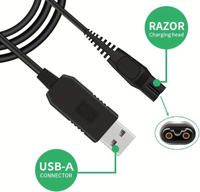 Philips Norelco 15-V-Ladeadapter in Schwarz, Ersatz-Netzkabel kompatibel mit HQ8505 und Serie 7000/5000 Trimmer - Bild 1
