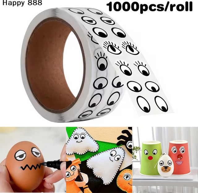 1000 Stück Selbstklebende Mini-Augen-Sticker für DIY-Basteleien, Party- und Heimdekoration sowie Schulbedarf - Bild 1