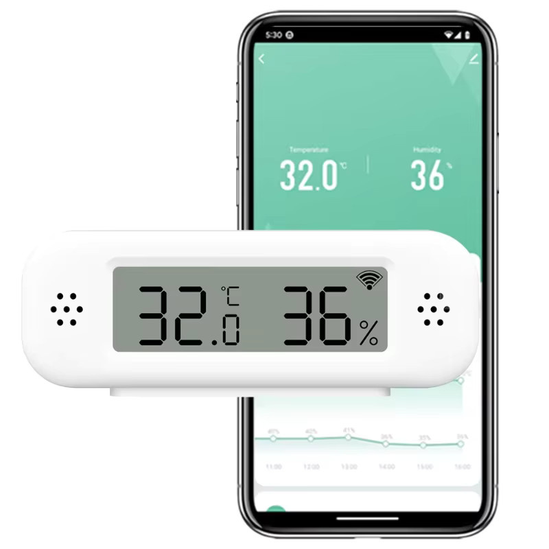 Tuya WiFi Temperatur und Feuchtigkeit Sensor in Weiß für Smart Home mit App-Steuerung und Integration für Alexa und Yandex SmartLife - Bild 4