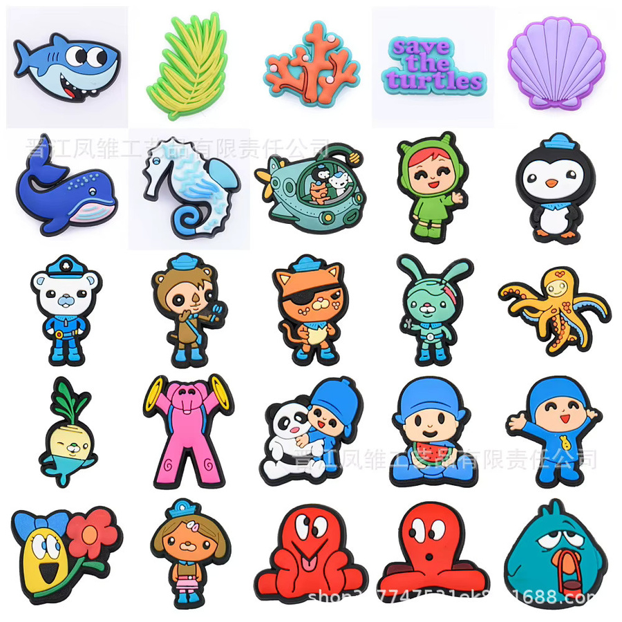 Potdemiel Schuh-Charms, Ozean-Unterwasser-Cartoon, 25 Stück, Kinder - Bild 2