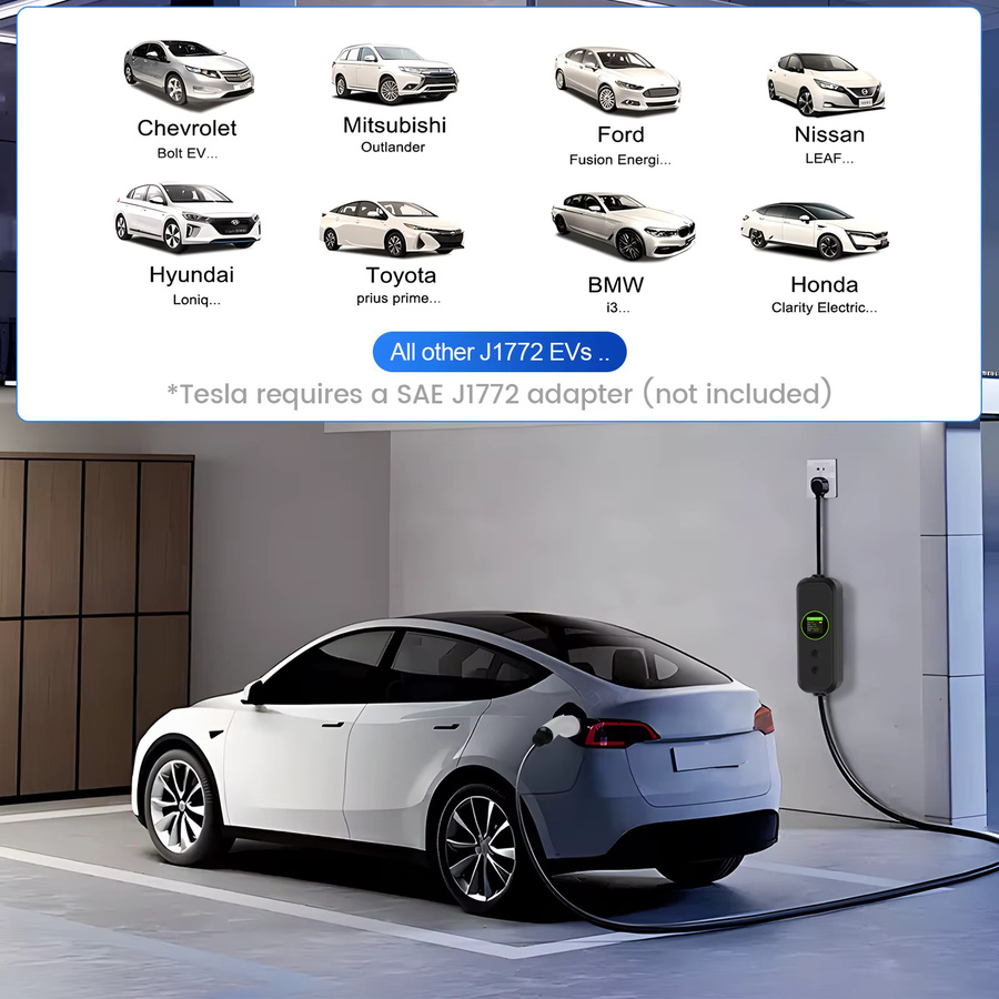 Podofo Tragbares EV Ladegerät Typ 2 mit 5m Kabellänge, 16A, 3,5KW, IP65 wasserdichtes Elektroauto-Ladekabel für Elektrofahrzeuge - Bild 5