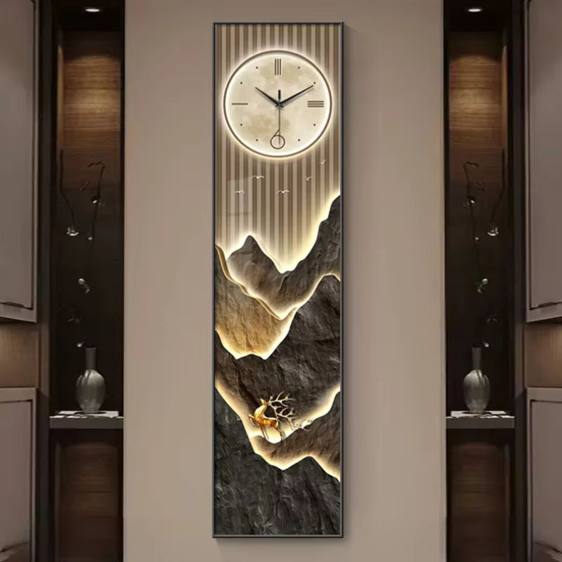 DUTRIEUX Wanduhr aus Holz in Schwarz mit LED-Beleuchtung, minimalistisches Nordic Design, analog und rund - Bild 5