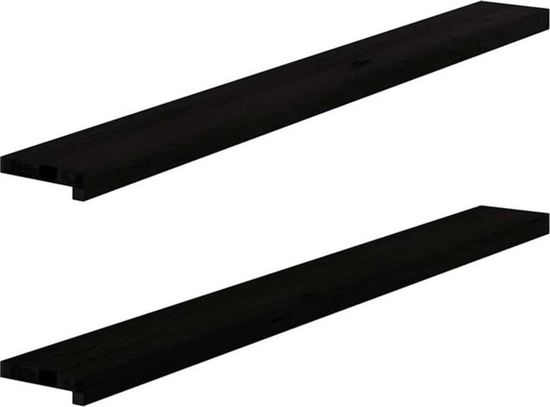VIDAXL Fensterbänke aus Massivholz Eiche in Dunkelbraun, 2er Set, B: 140 cm, H: 2 cm, T: 15 cm - Bild 1