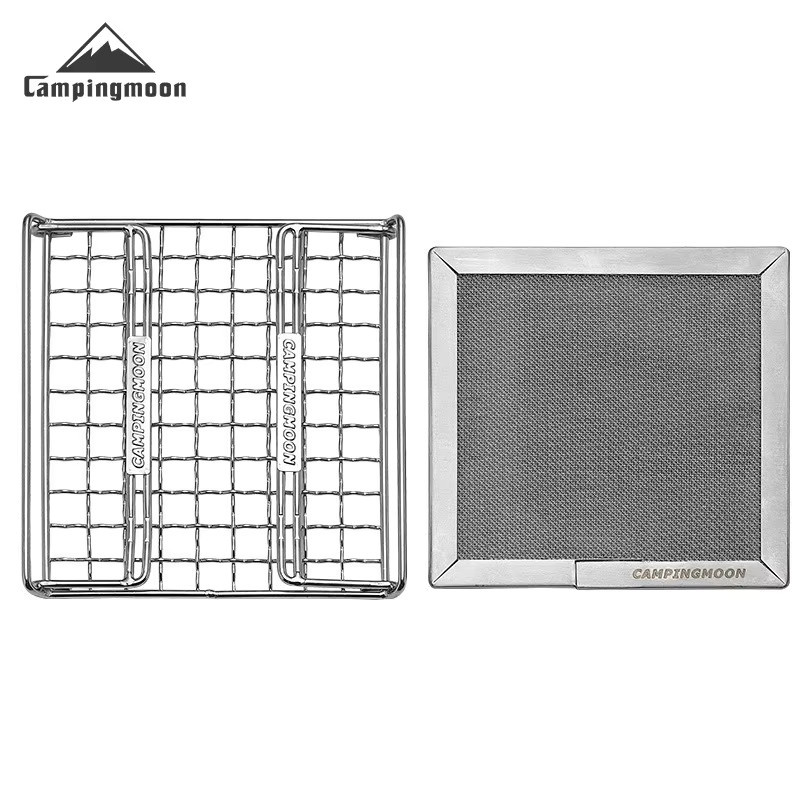 CAMPINGMOON Klappbares Toast-Grillnetz aus 304 Edelstahl in Silber für Gasherde und Outdoor-Camping - Bild 4