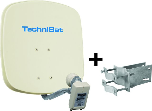 DigiDish Satellitenschüssel 45 cm in Beige inklusive Twin LNB und An-Rohr-Fitting - Bild 1