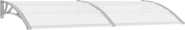 vidaXL Türvordach aus Polycarbonat in Grau und Transparent, B: 240 cm, T: 75 cm - Bild 1