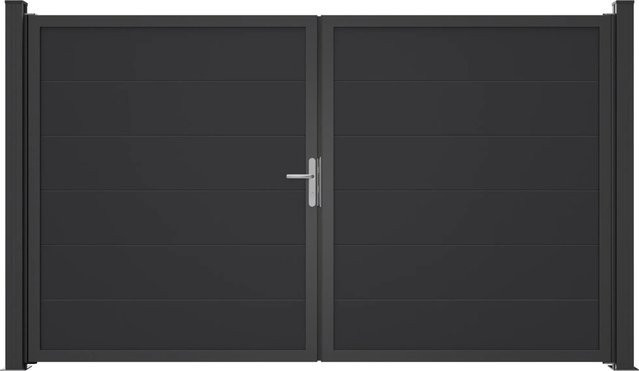 GroJa Tor BasicLine Nova 2-flügelig in Anthrazit, B: 300 cm, H: 180 cm - Bild 1