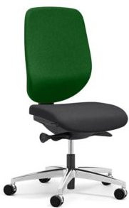 Giroflex Bürostuhl 353 mit Auto-Synchronmechanik und Muldensitz, ohne Armlehnen, grün/schwarz/alusilber - Bild 1