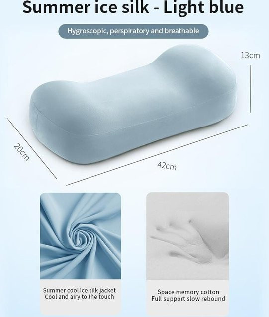 Yiran Furniture Nickerchenkissen aus Eisseide und Memory-Foam in Grau - Bild 1