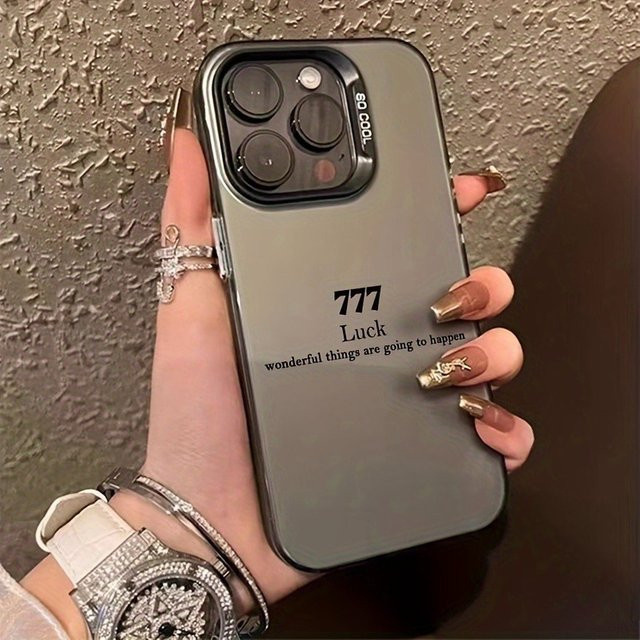 777 Good Things Happen Pattern TPU-Handyhülle für iPhone Modelle in Schwarz - Bild 1