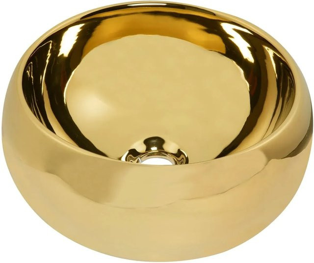 Kerra Aufsatzwaschbecken KR-802 aus Keramik in Gold, rund - Bild 1