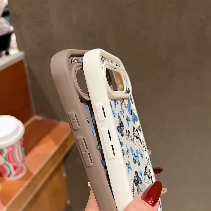 Stoßfeste Silikonhülle mit Schmetterlingsmuster für Google Pixel 9 Pro XL 8 Pro 7 Pro 8A 7A 9 8 7 in Blau und Multicolour - Bild 1