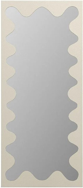 Vente-unique Wandspiegel Gansu in Beige mit Wellenstruktur aus Metall, Breite: 70 cm - Bild 1