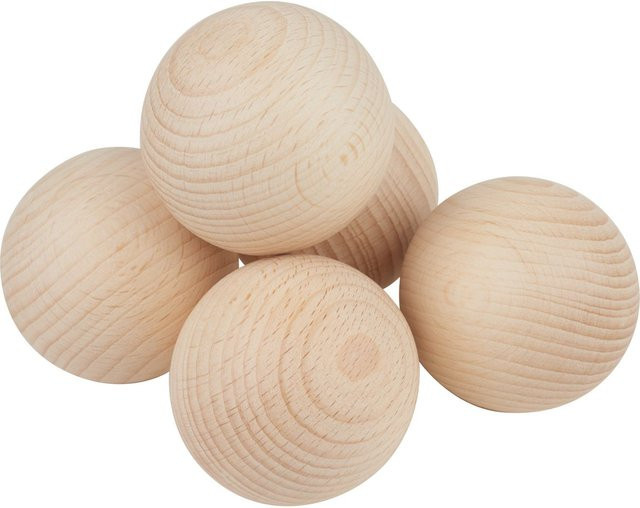 VBS Holzkugeln aus Buchenholz ohne Bohrung, Farbe: Beige, Durchmesser: 5 cm, 5 Stück - Bild 1