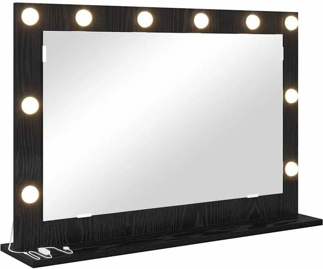 vidaXL LED Waschtischspiegel in Schwarz mit Eichen-Optik, B/H/T: 80 x 15 x 18 cm - Bild 1