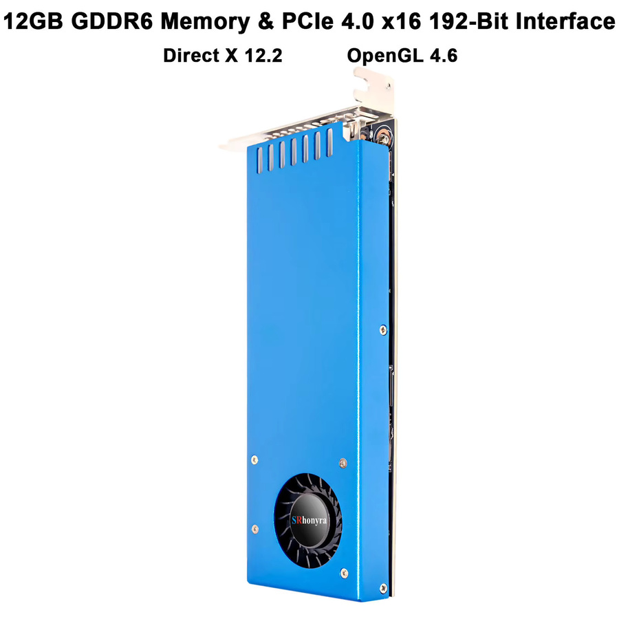 SRhonyra RTX 3060 12GB Low-Profile-Grafikkarte mit GDDR6 192-Bit PCIe 4.0 x16 und Dual-Ausgängen für SFF, Thin ITX und HTPC PCs - Bild 4