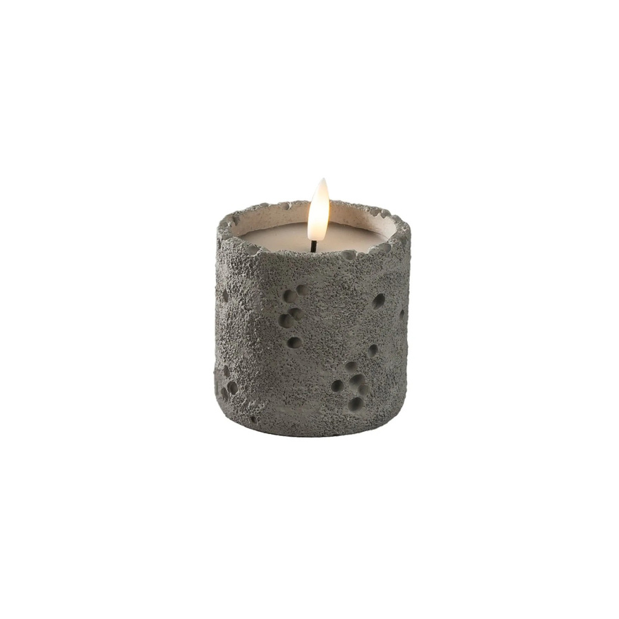Konstsmide LED Kerze in Betonoptik Grau, Durchmesser: 8 cm, Höhe: 7,8 cm - Bild 2
