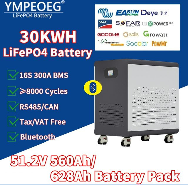 YMPEOEG LiFePO4 Batteriepack 51,2V 560Ah Heimsolar-Energiespeicher in Grau - Bild 1
