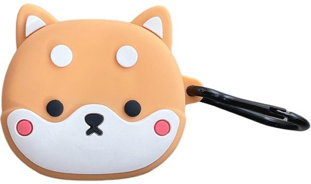 Schutzhülle für Samsung Galaxy Buds 2 Pro FE Live in Orange mit niedlichem Cartoon Shiba Inu Design aus Silikon - Bild 1