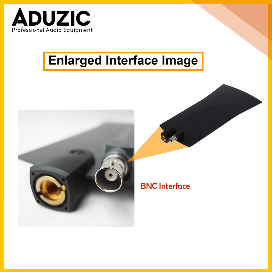 Aduzic A 1031-U Omnidirektionale Antenne in Schwarz für IEM AC8 Passives Antennenverteilungssystem für Drahtlose In-Ear-Monitore 450-960MHz - Bild 2