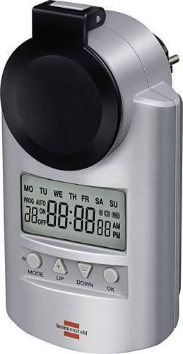 Brennenstuhl Digitale Steckdosen-Zeitschaltuhr IP44 in Silber mit Wochenprogramm und Countdown-Funktion - Bild 1