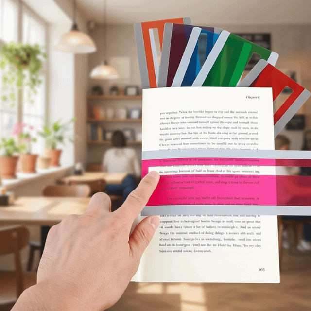 Bunte PET-Kunststoff-Lesehilfestreifen für Menschen mit Legasthenie als Schulbedarf und farbige Lesestreifen in Multicolor - Bild 1